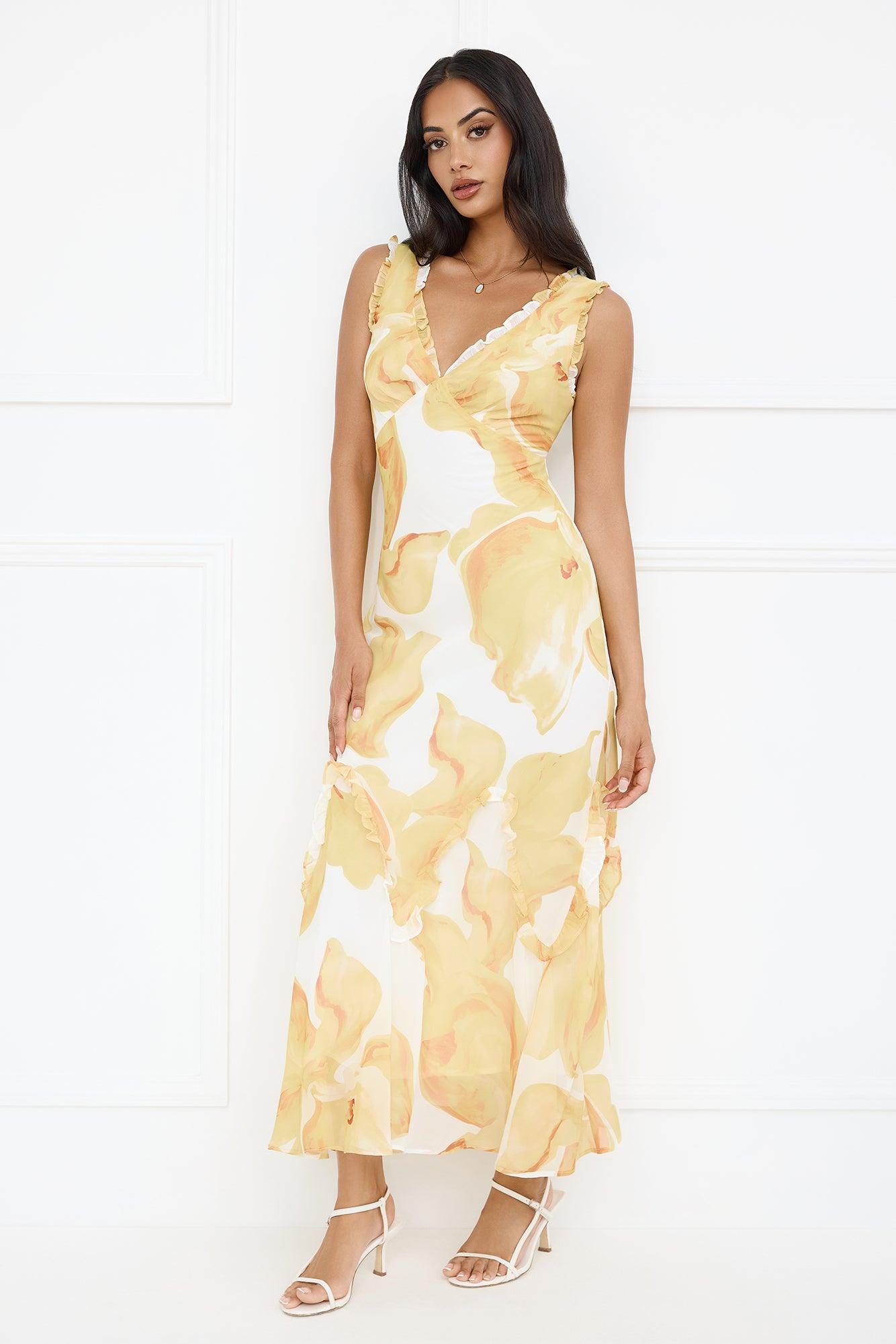 Lemon Meringue Maxi Dress Yellow Product Image