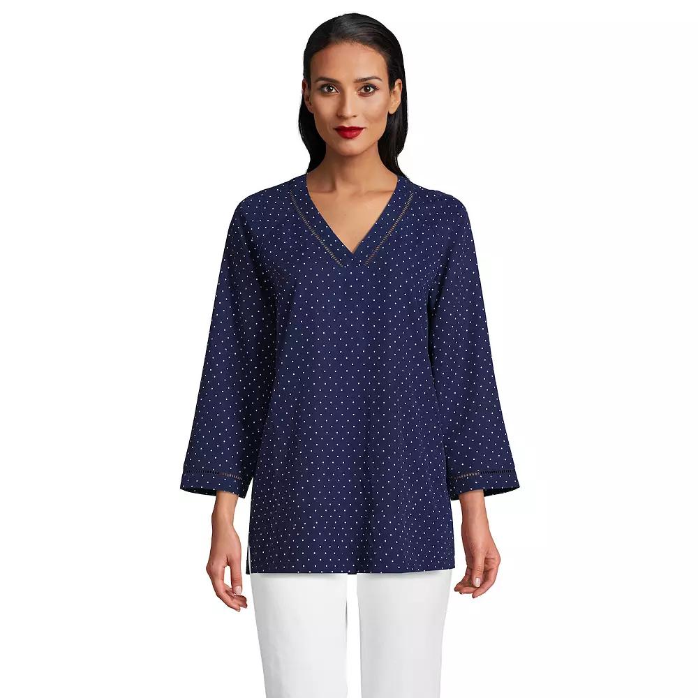 Women's Lands' End Rayon 3/4 Sleeve Tunic Top,  Product Image