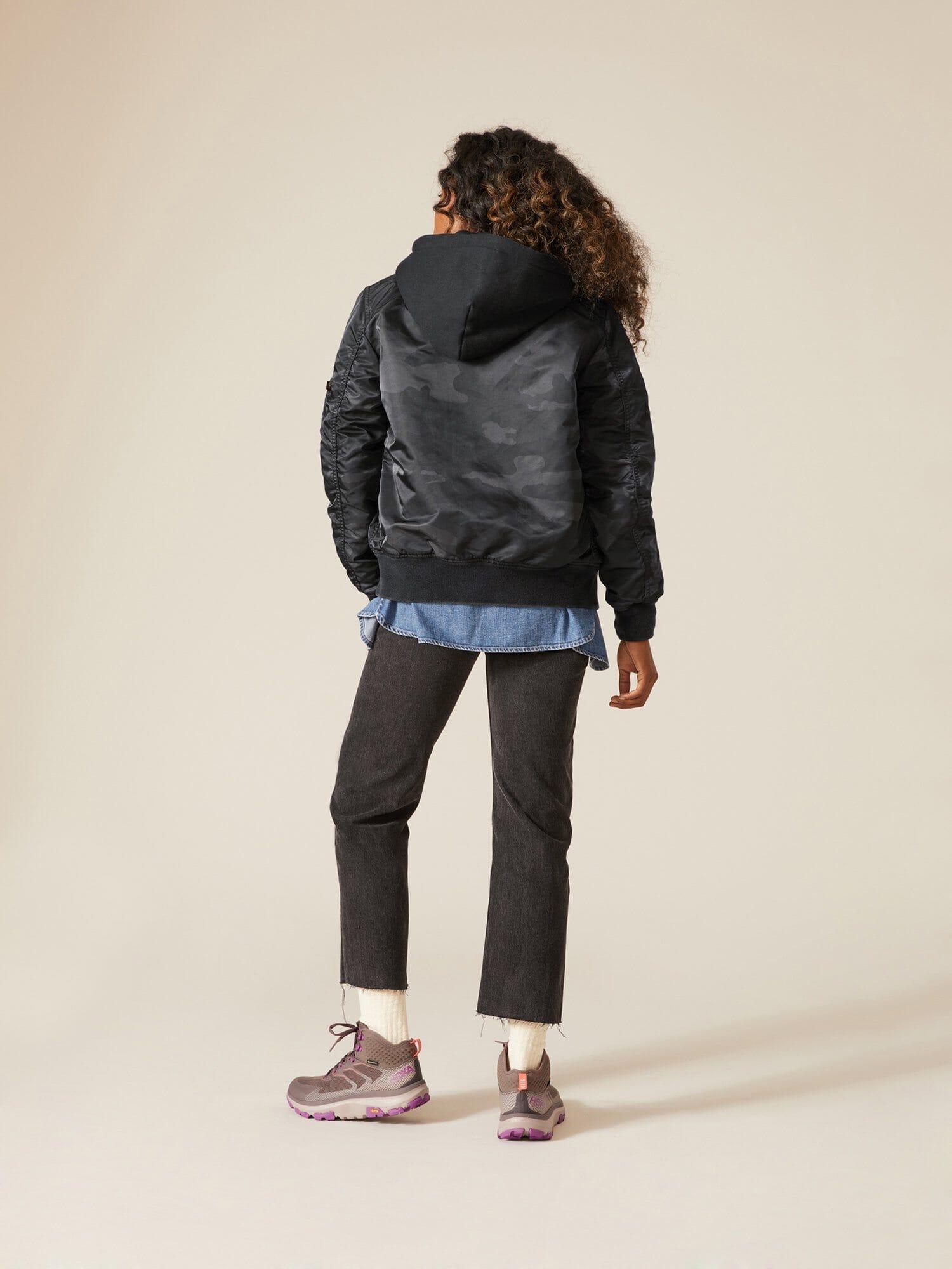 MA-1 HOODED BATTLEWASH BOMBER JACKET Female Product Image