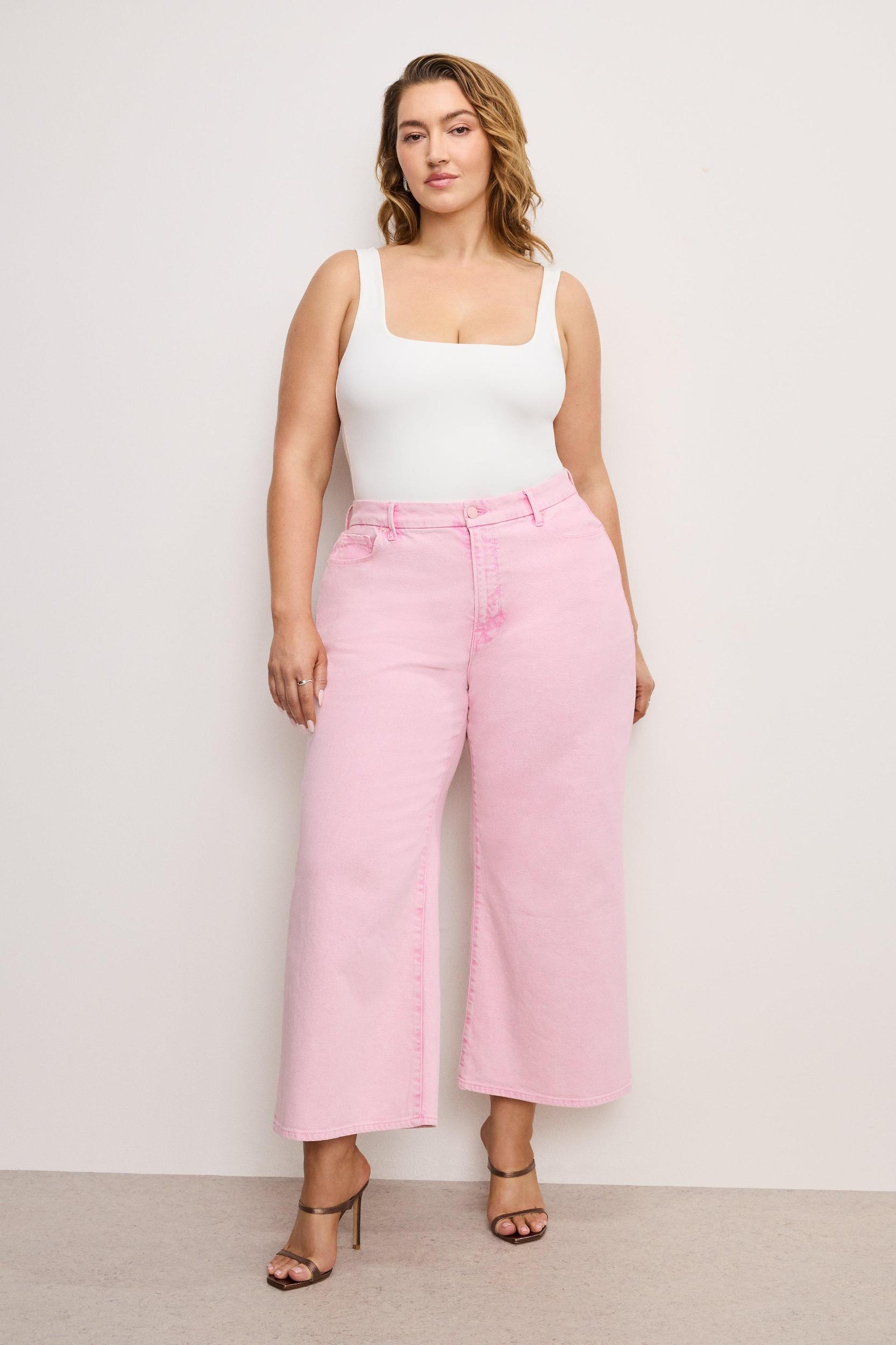 GOOD WAIST CROPPED PALAZZO JEANS | MINERAL ROSE QUARTZ001 Product Image