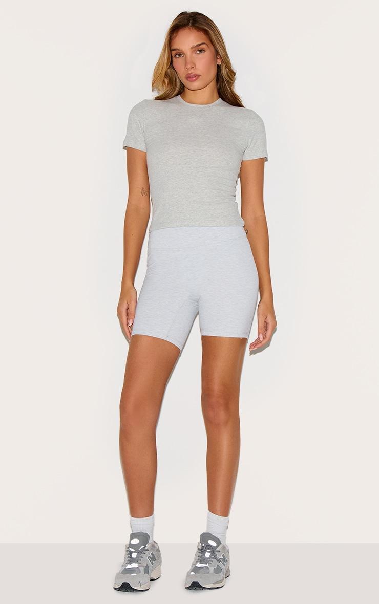 Ash Grey Marl Ultimate Sculpt High Waist Gym Shorts Product Image