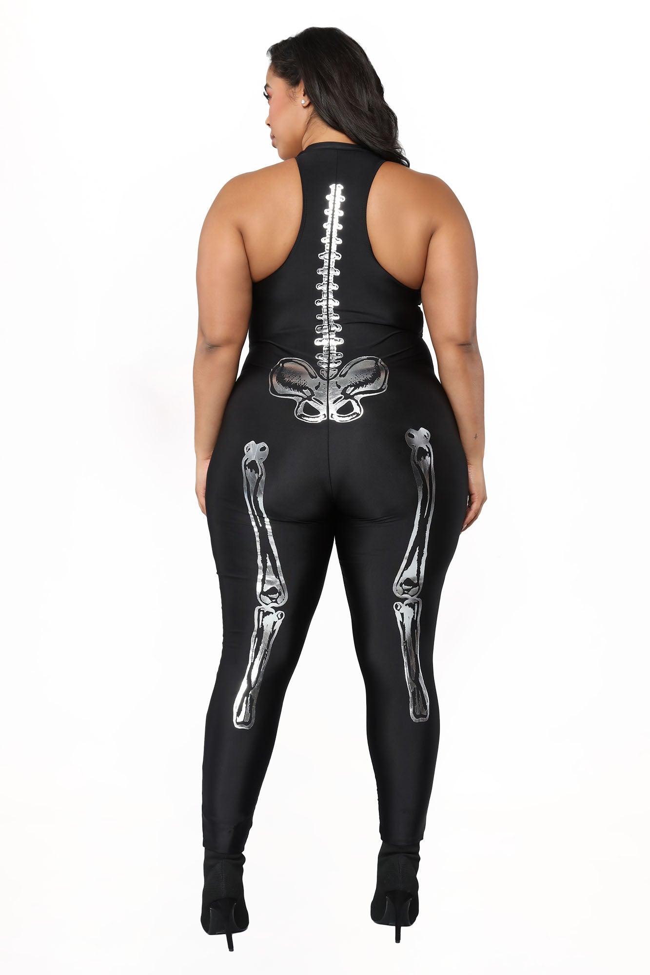 Sexy Skeleton 1 Piece Costume - Black Product Image