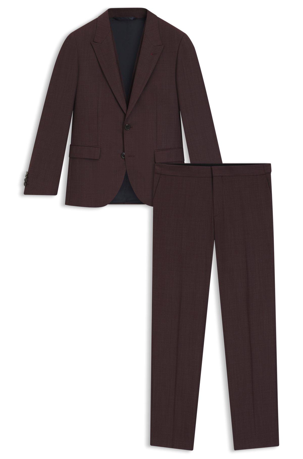 Slim-fit three-piece suit in checked stretch fabric Product Image