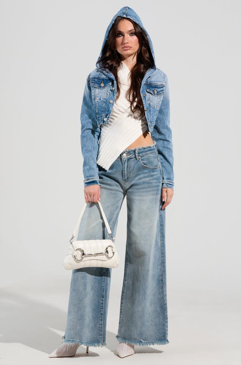 SITTING PRETTY FUR TRIM DENIM JACKET Product Image