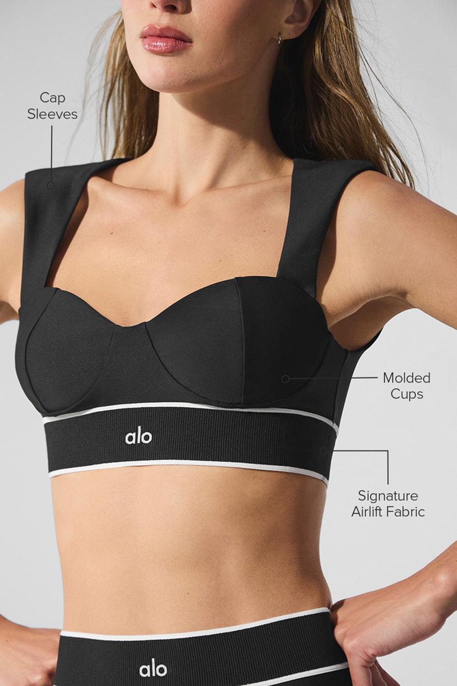 Airlift Alignment Bra - Black/White Product Image