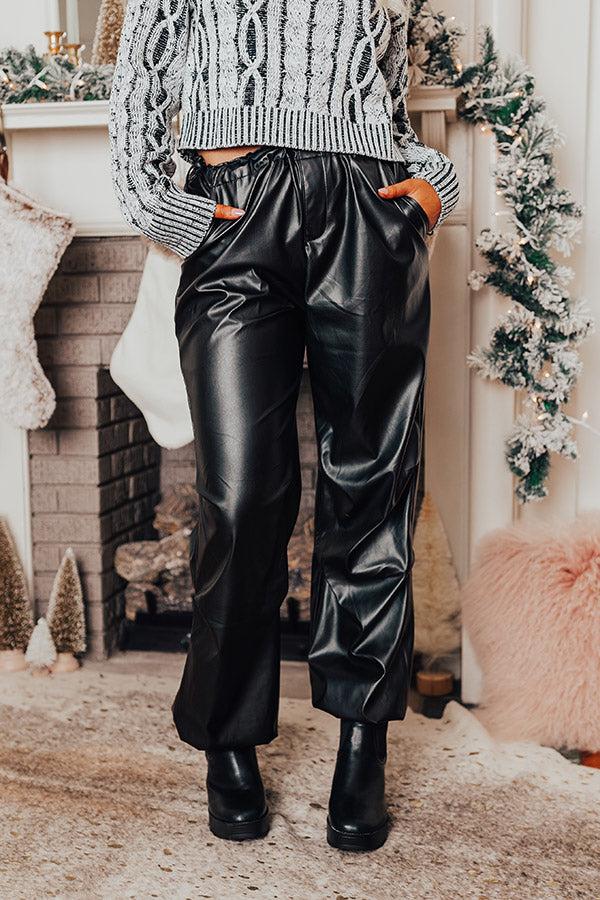 The Aubrey High Waist Faux Leather Pants In Black Product Image