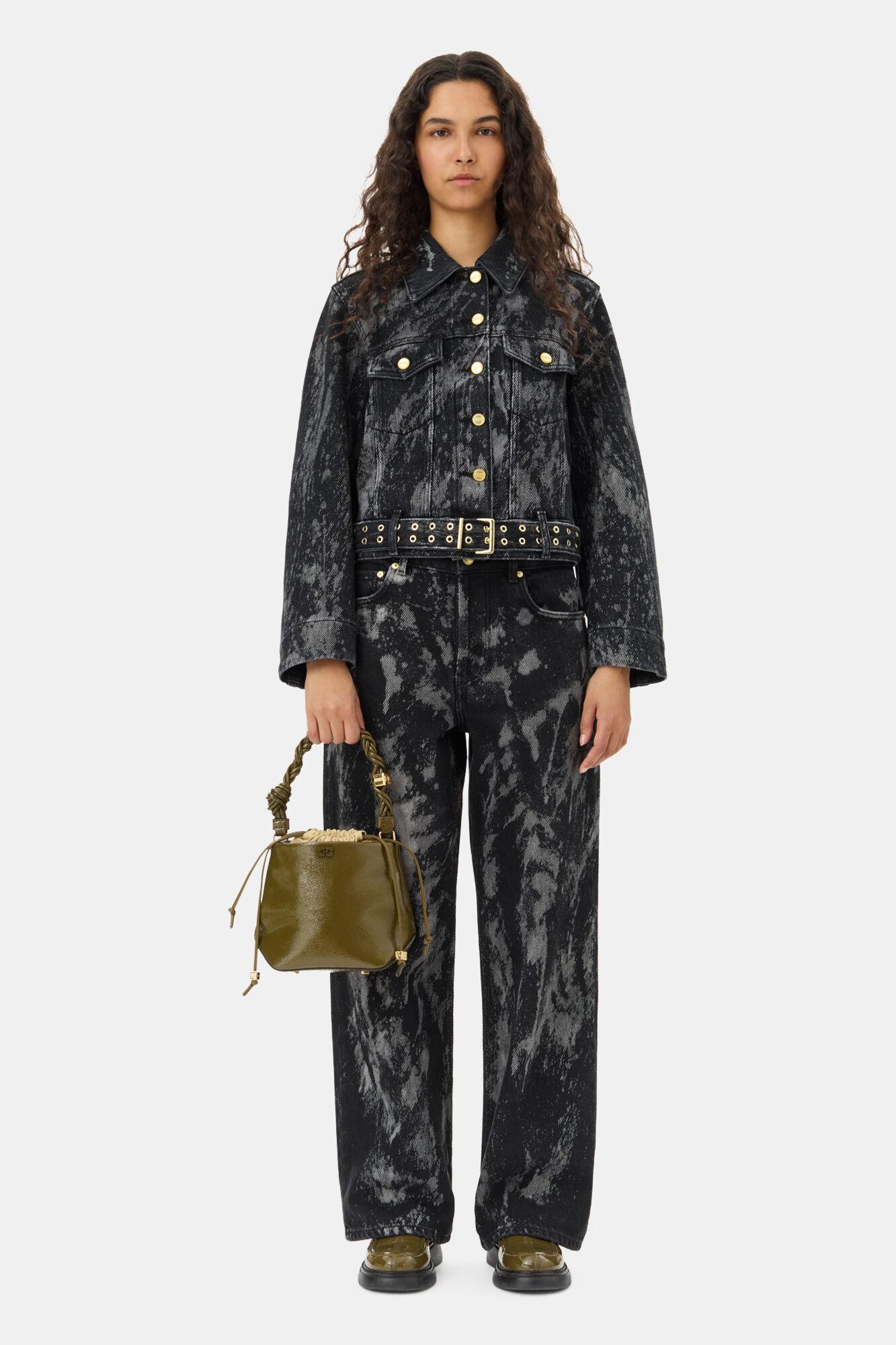 Black Washed Denim Jacket Product Image