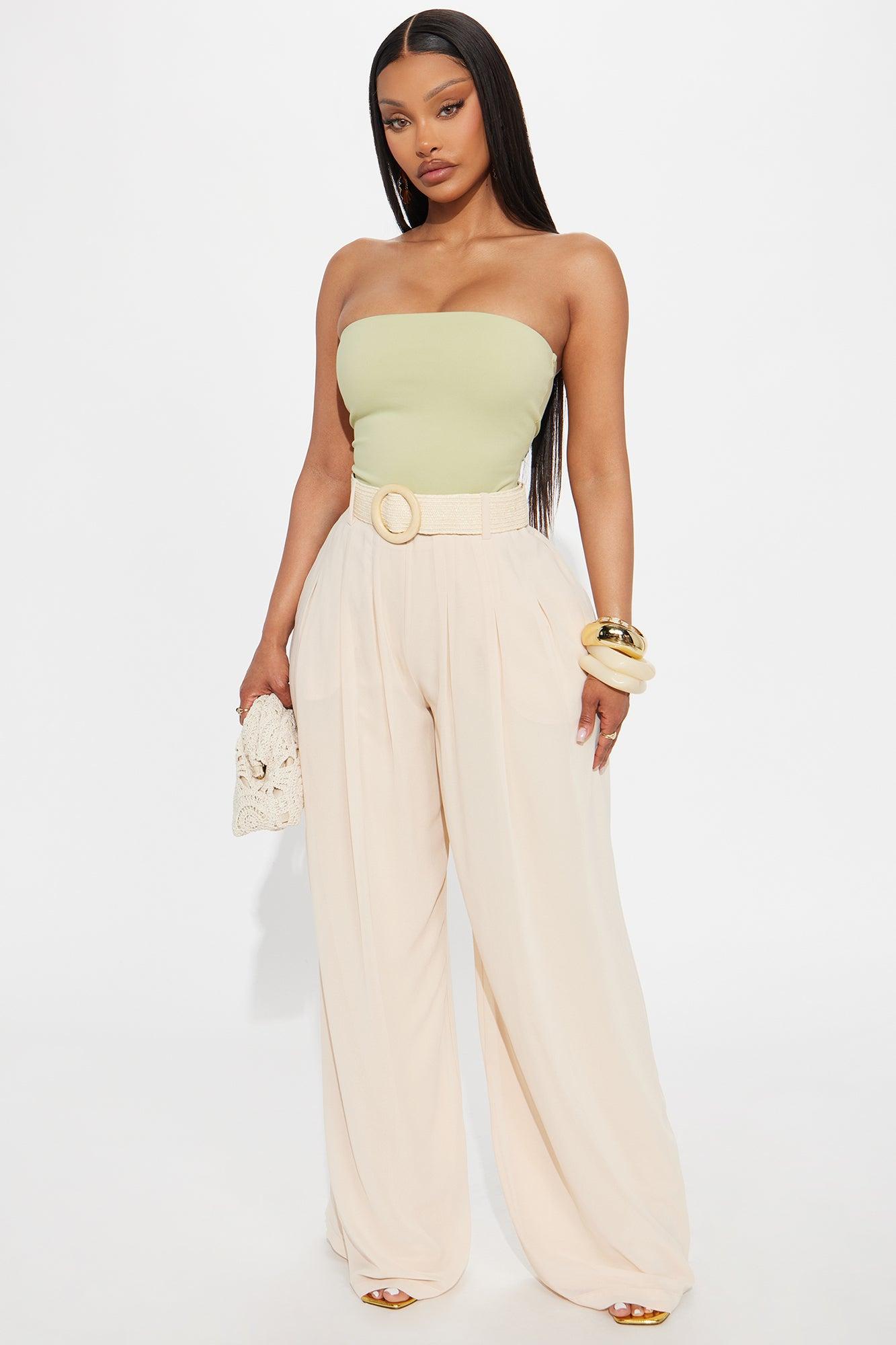 Alli Double Lined  Strapless Bodysuit - Sage Female Product Image