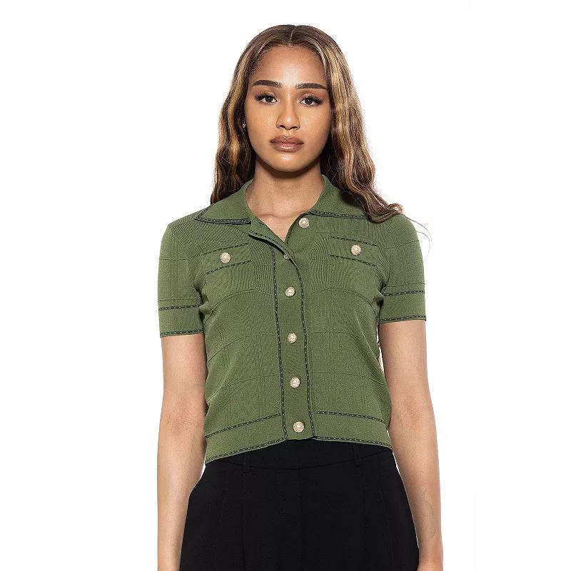 Women's ALEXIA ADMOR Arya Knit Short Sleeve Cardigan,  Product Image