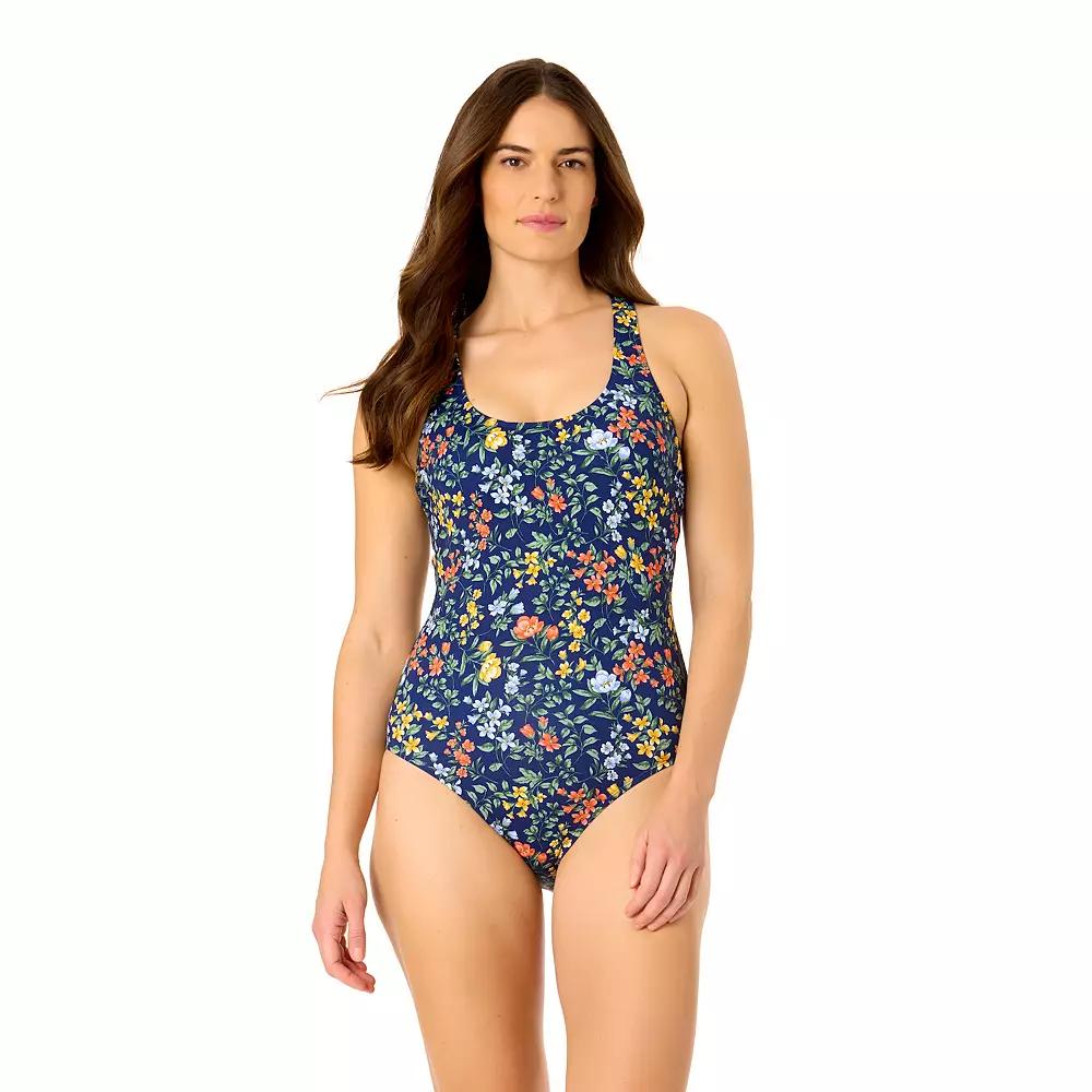 Women's Lands' End Tugless One-Piece Swimsuit, Size: Small, Summer Garden Product Image