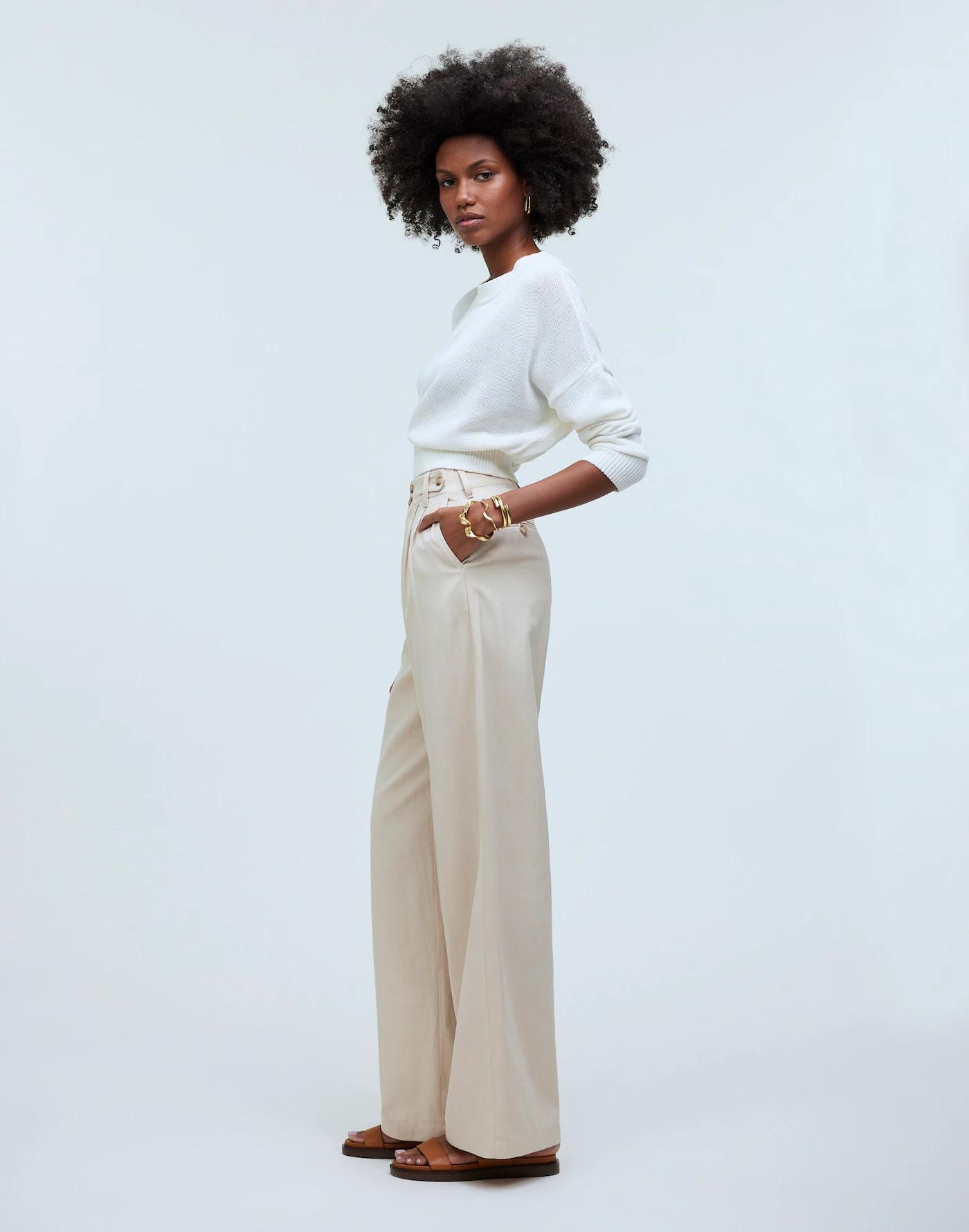 The Petite Harlow Wide-Leg Pant Product Image