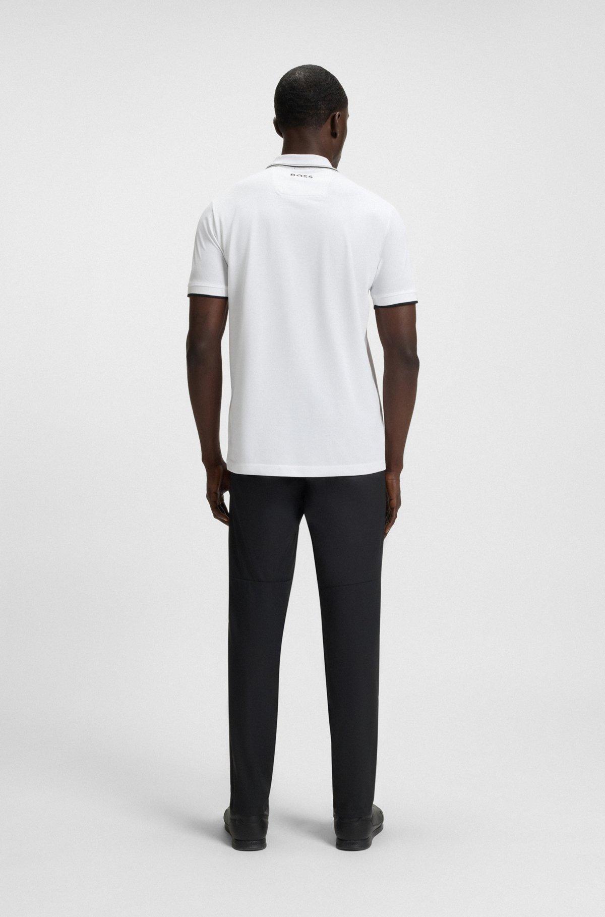 BOSS - Polo shirt with contrast logos - White Product Image