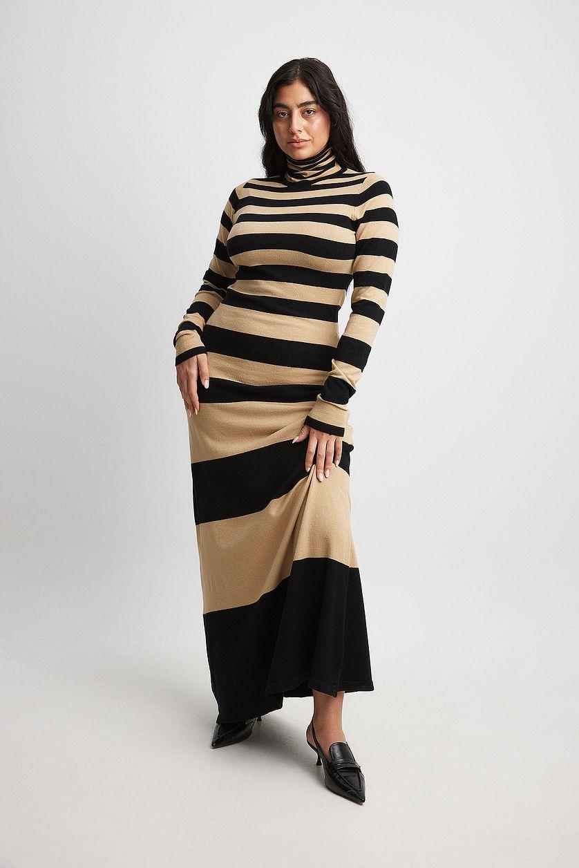 Fine Knitted Striped Maxi Dress Product Image