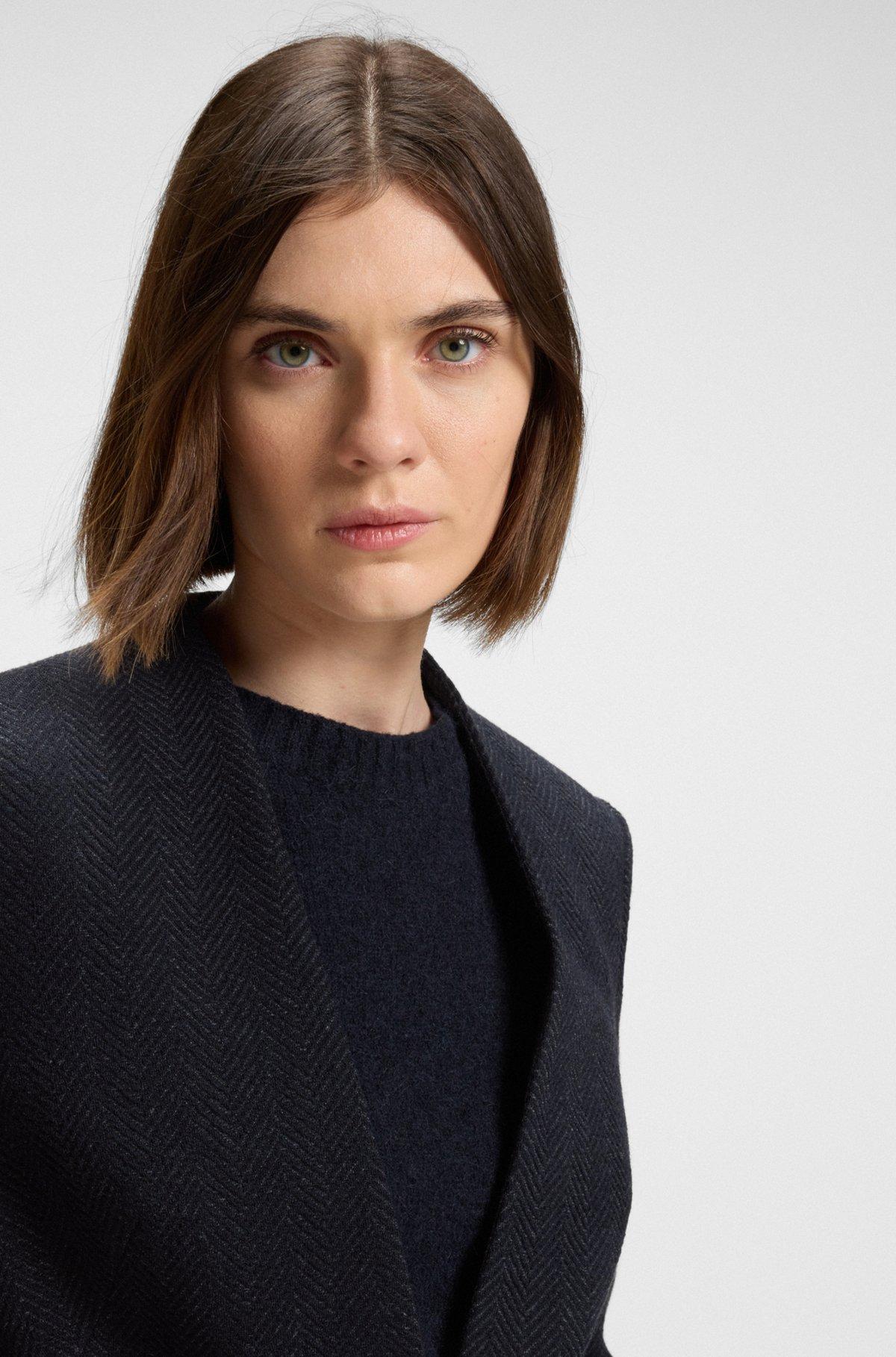 Regular-fit blazer in crease-resistant herringbone stretch jersey Product Image