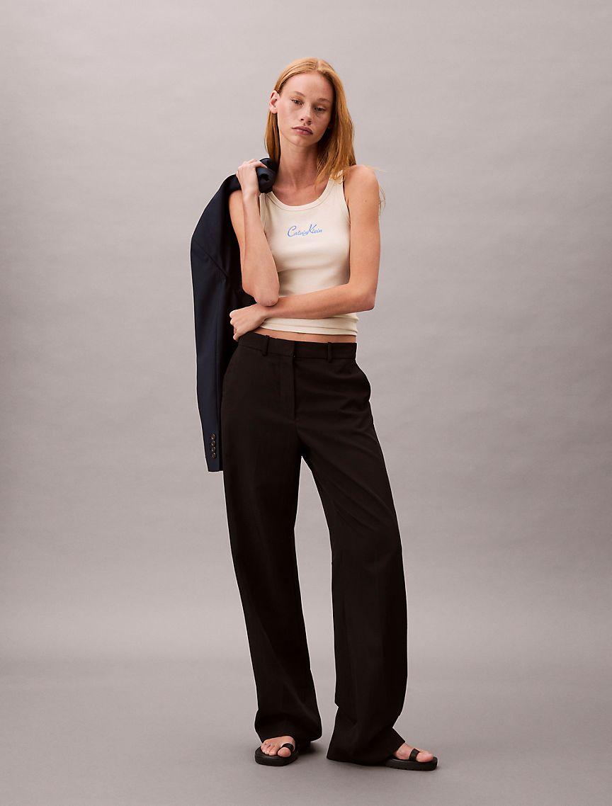 Cotton Contour Rib Embroidered Logo Tank Top Product Image