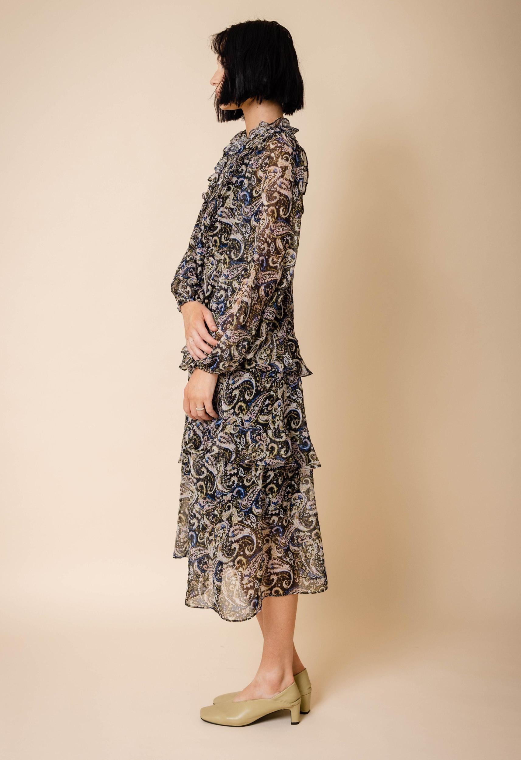 Paisley Dress in Black Product Image