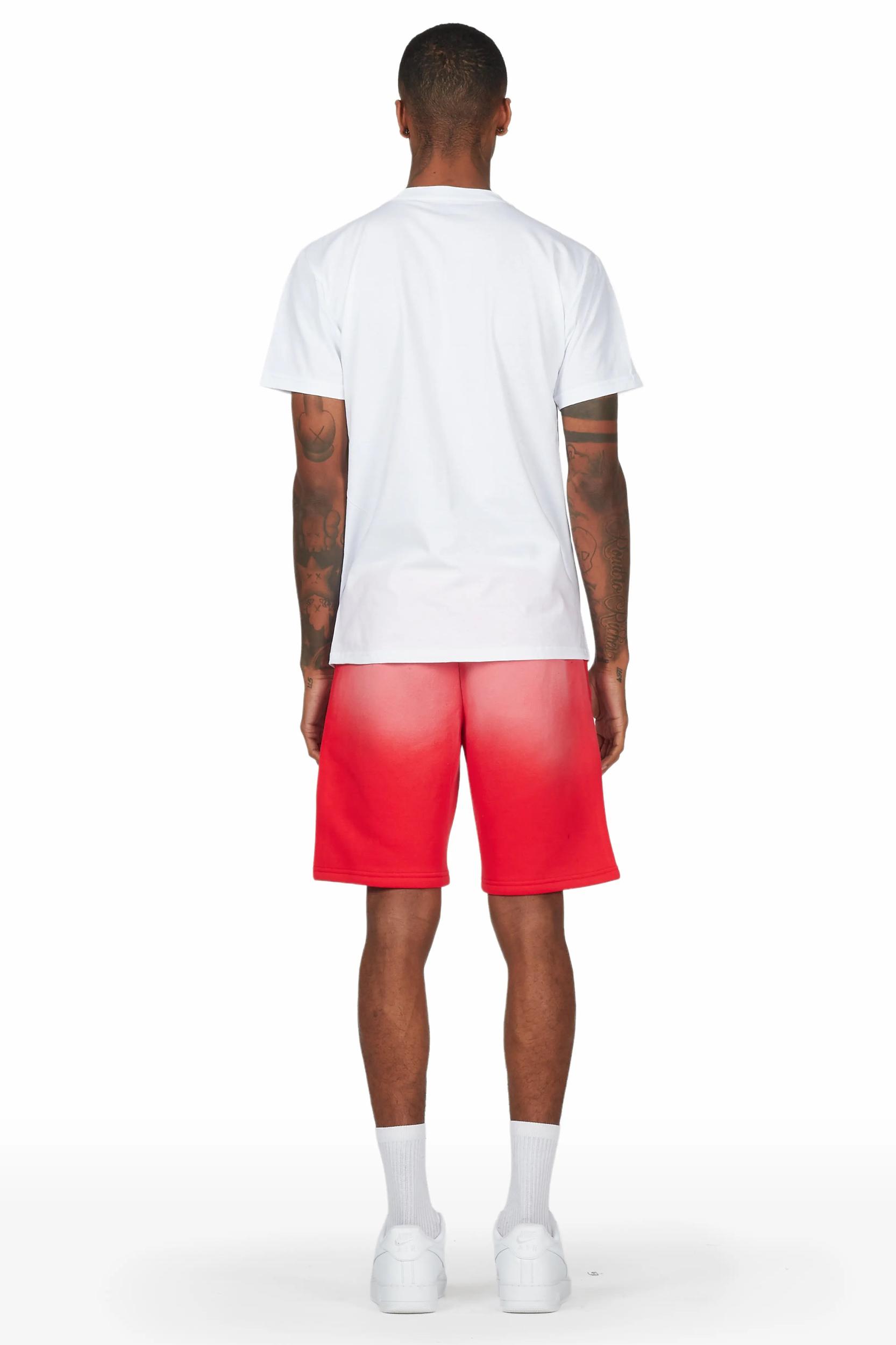 Allstar White/Red T-Shirt Short Set Male Product Image