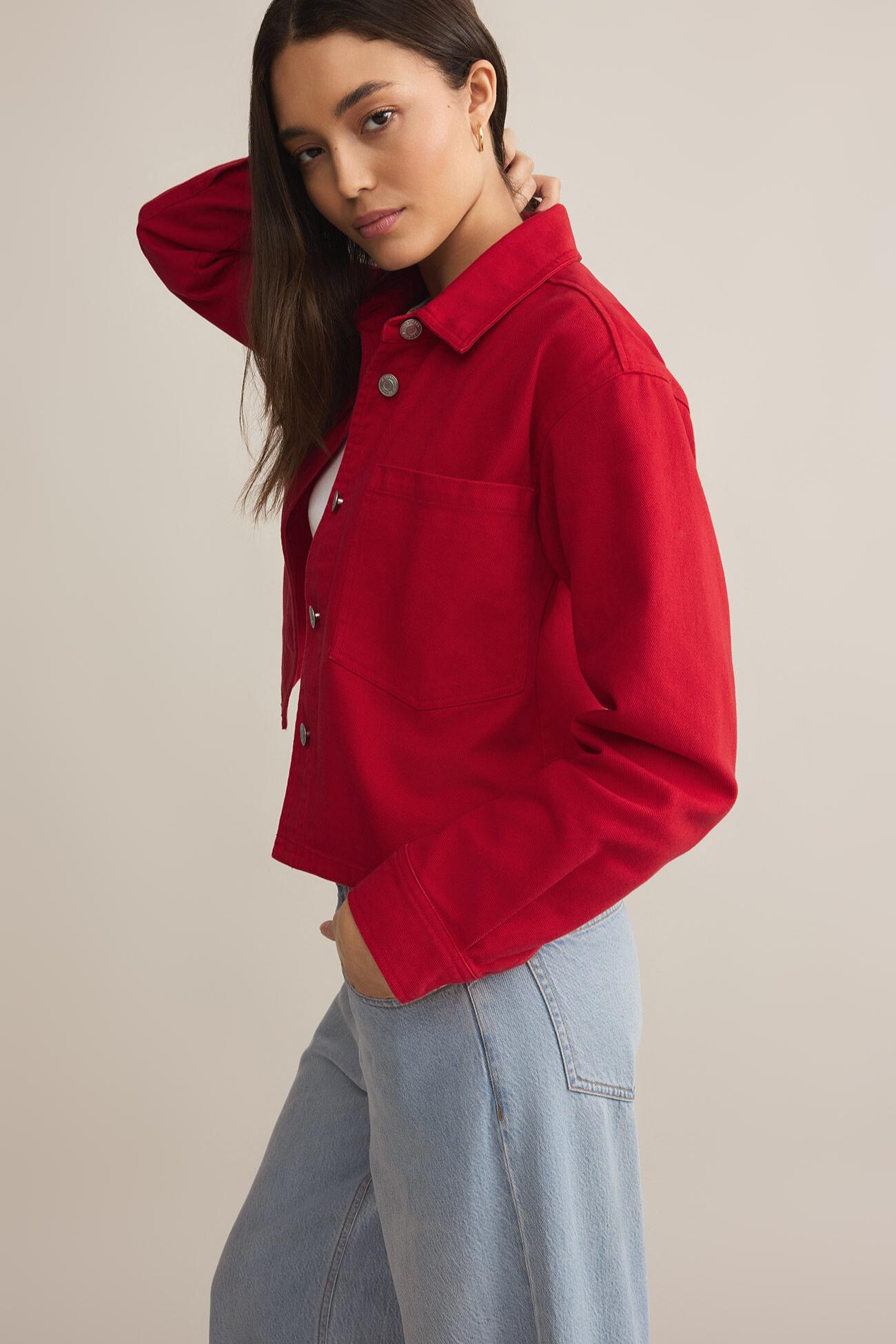 All Day Cropped Denim Jacket Product Image