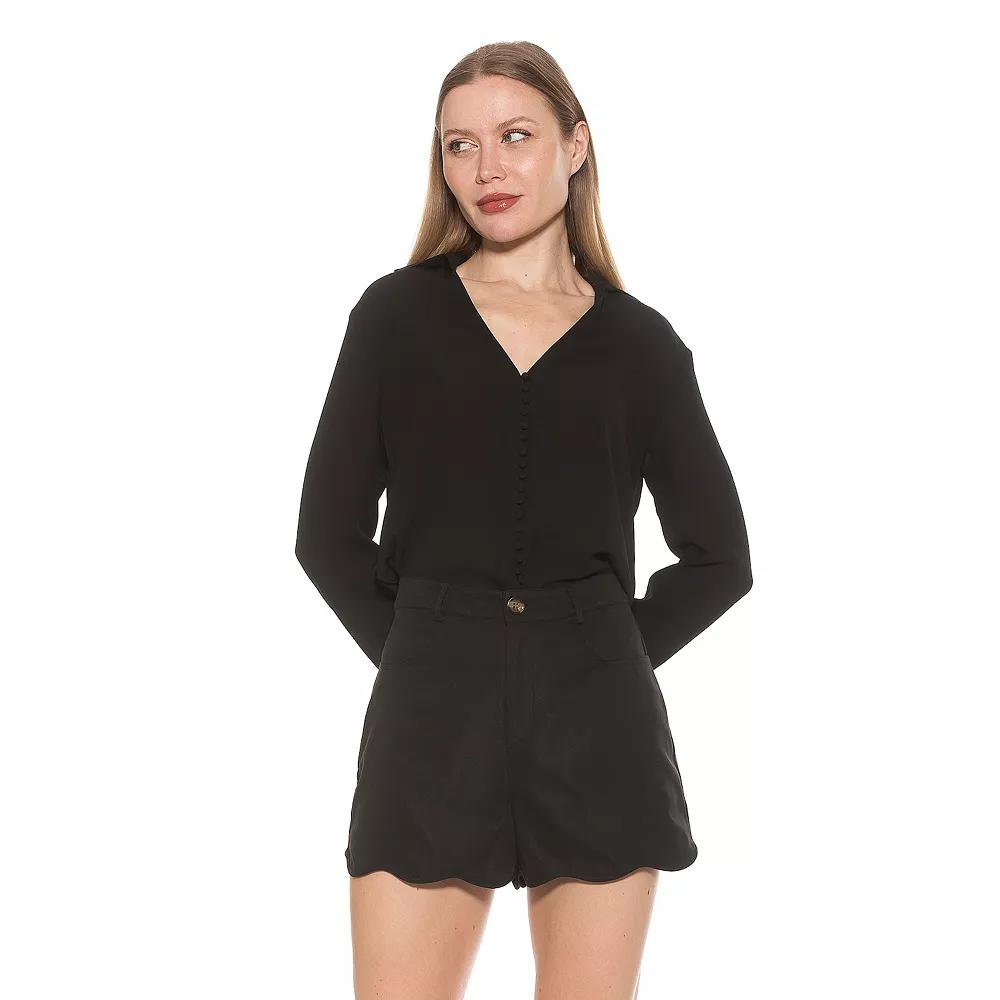 Women's ALEXIA ADMOR Lori Long Sleeve V-Neck Shirt,  Product Image