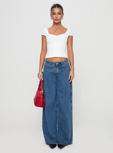 Rehna Short Sleeve Top White Product Image