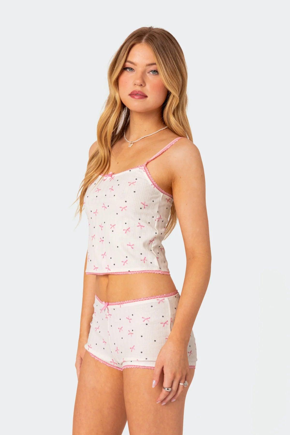 Shelly Pointelle Printed Tank Top Product Image