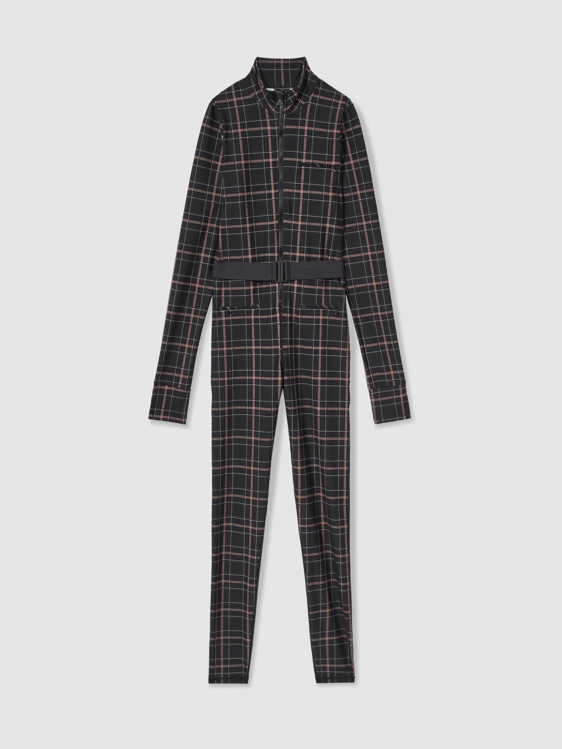 The Upside Belted Check Jumpsuit in Black Check Product Image