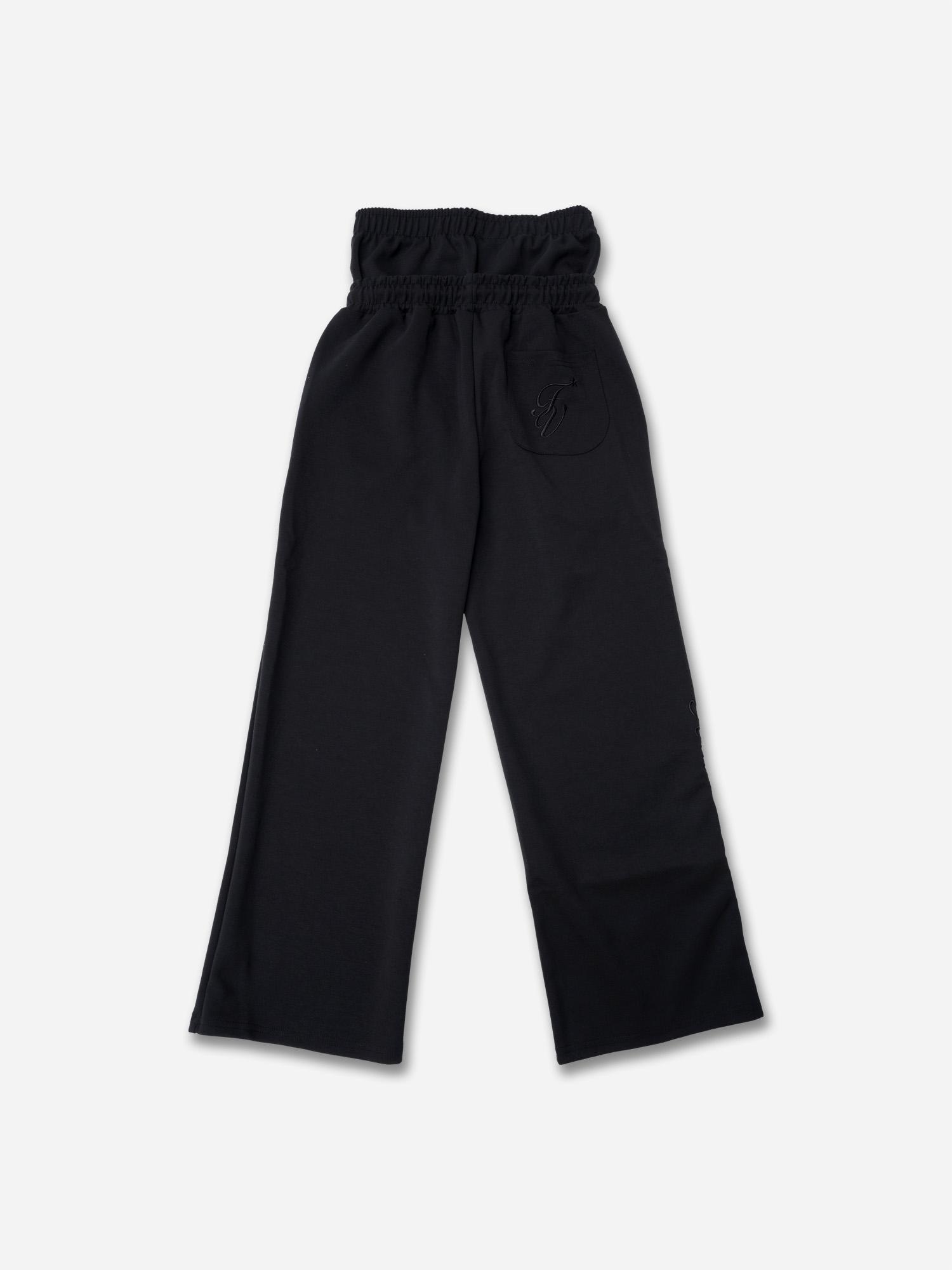 Hiphop Double Waistband Design With Star Embroidery Sweatpants Product Image