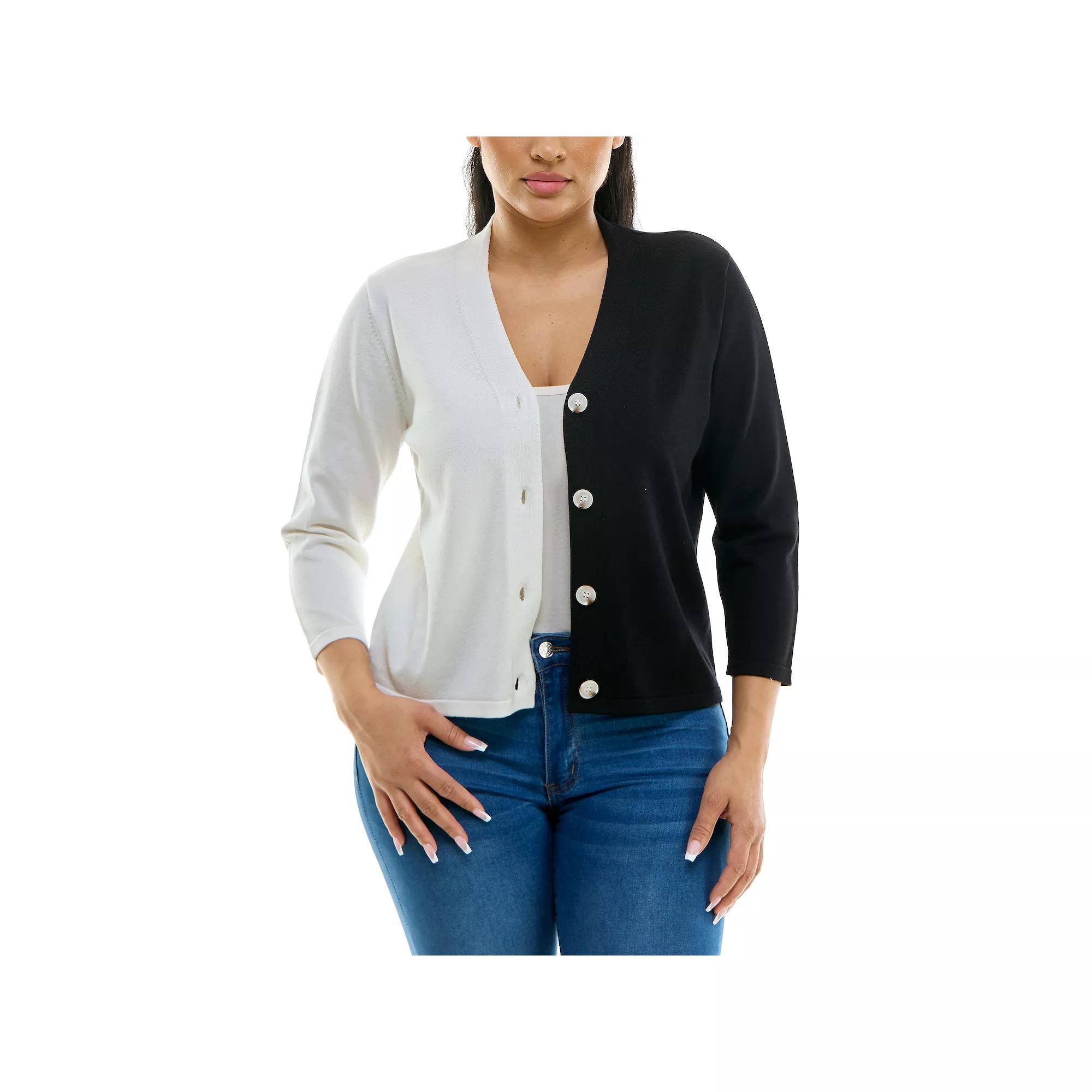 Women's Nina Leonard Colorblock Sweater,  Product Image