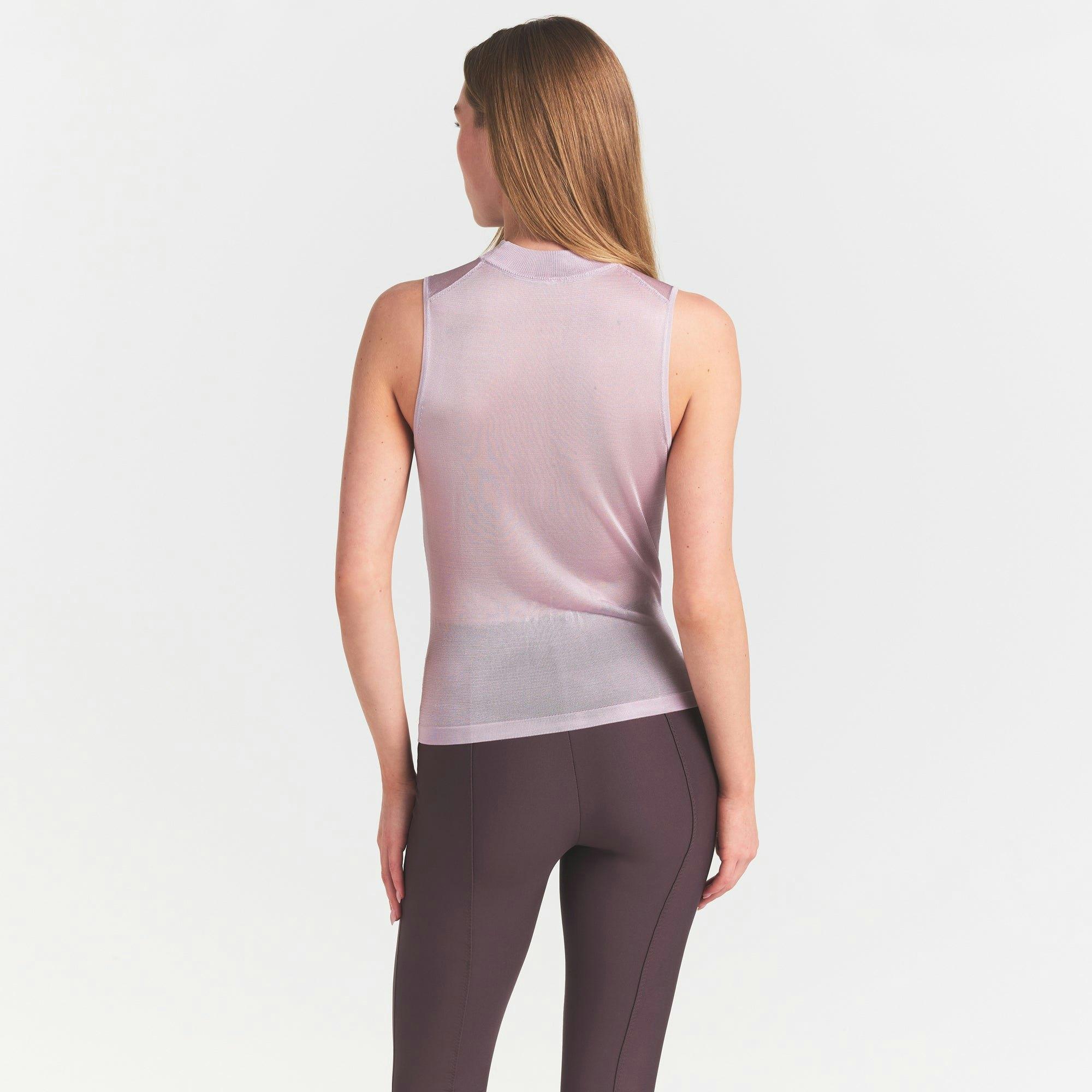 SLINKY KNIT MOCK NECK TANK | IRIS MICA Product Image