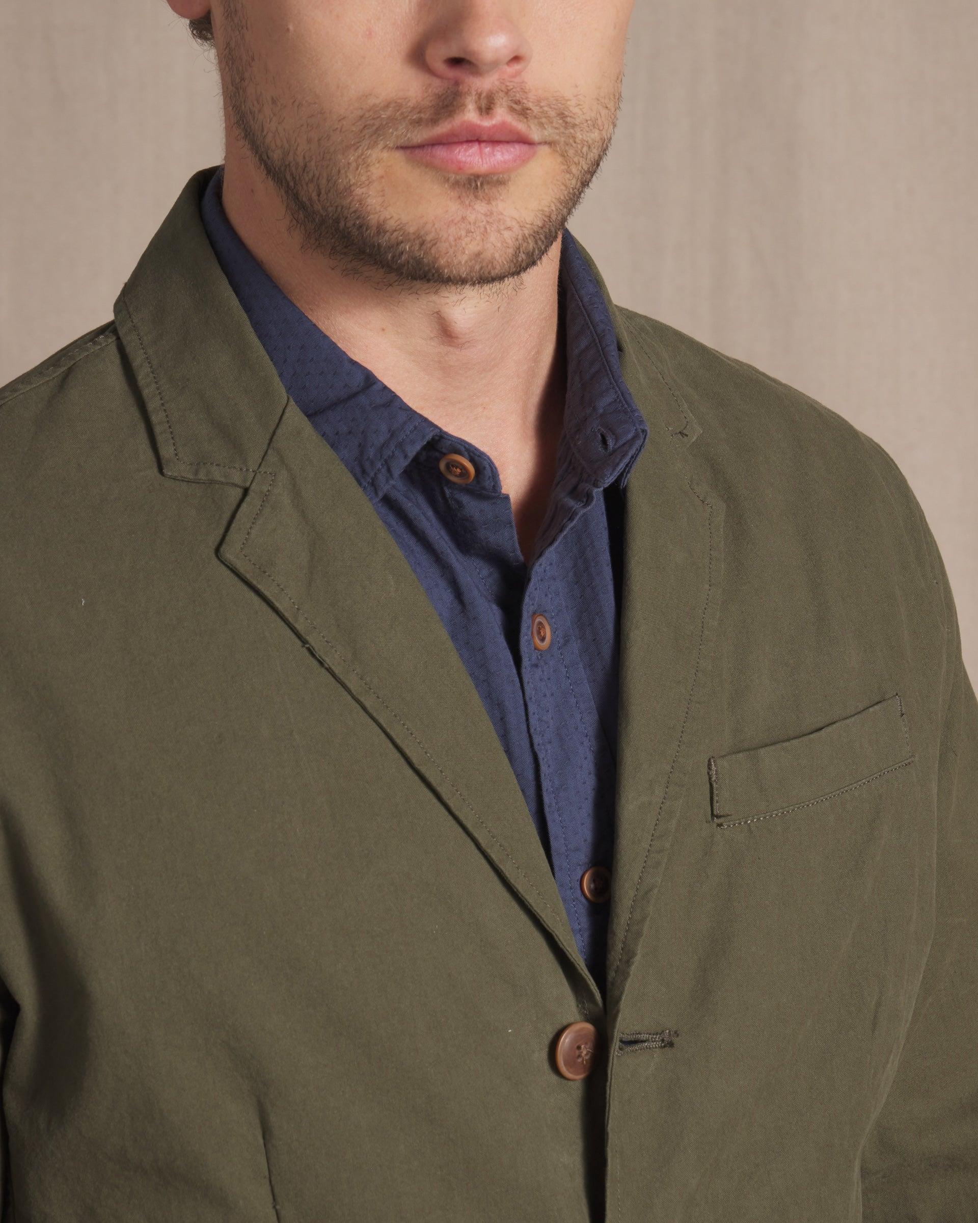 Mercer Cotton Blazer - Dark Olive Product Image