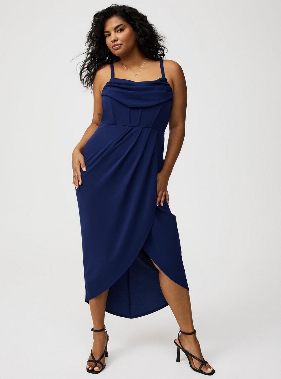 Tulip Hem Bustier Midi Dress Product Image