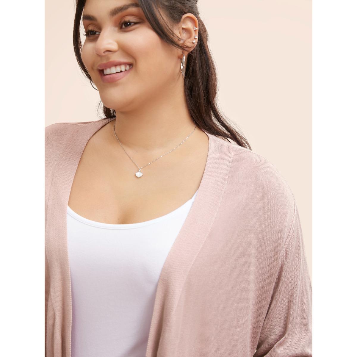 Plus Size Supersoft Essentials Solid Open Front Loose Cardigan DustyPink Women Casual Loose Long Sleeve Everyday Cardigans BloomChic 10/M Product Image
