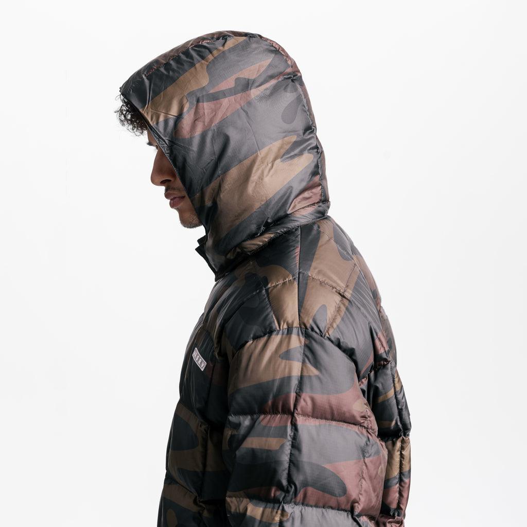 0551. Weather-Ready Down Puffer Jacket - Rust Camo Product Image