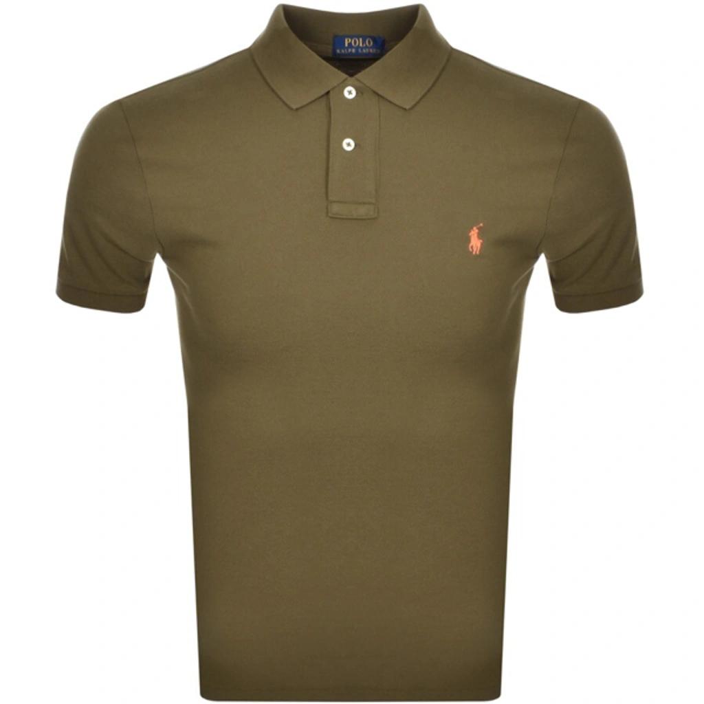 POLO RALPH LAUREN Green Polo Shirt With Pony Embroidery On The Front Product Image
