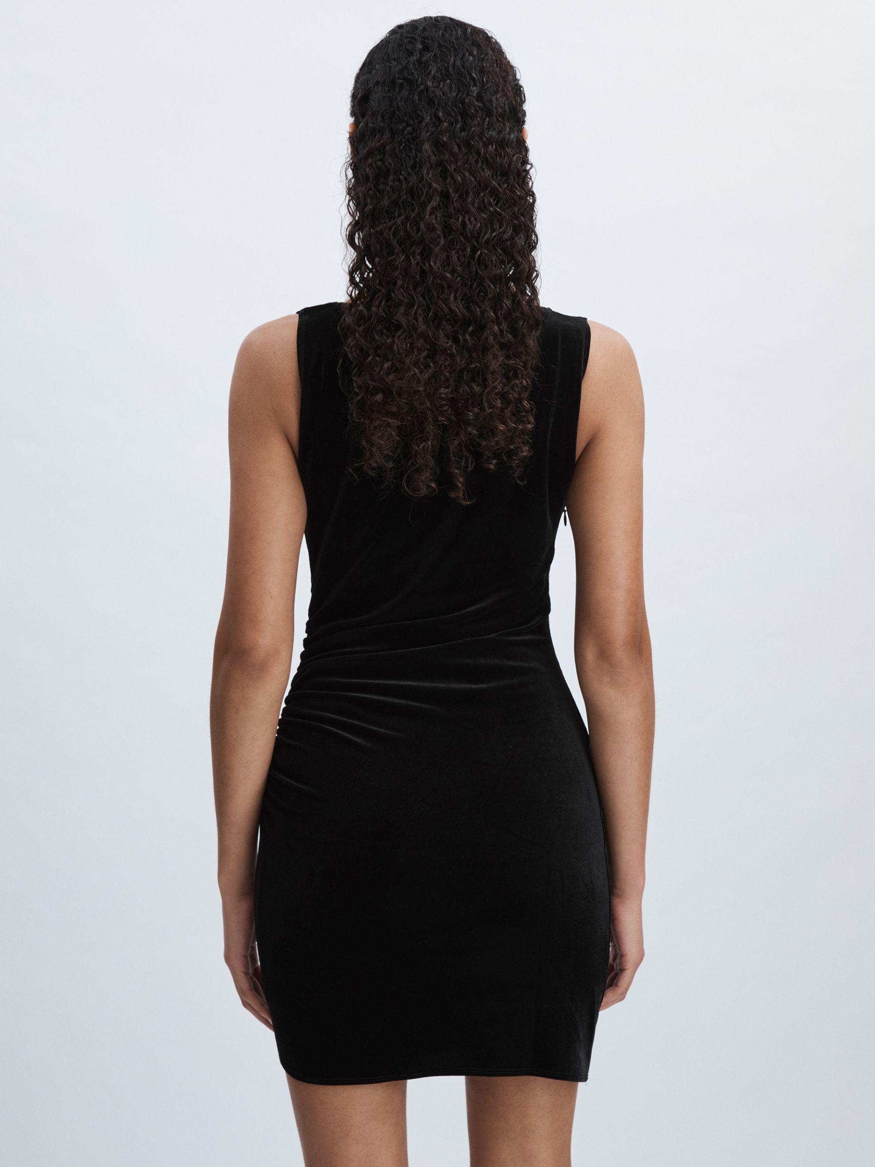 Good American Velvet Ruched Mini Dress in Black Product Image