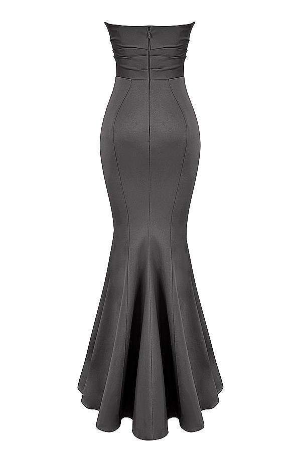 Fleur  shadow satin strapless gown Product Image