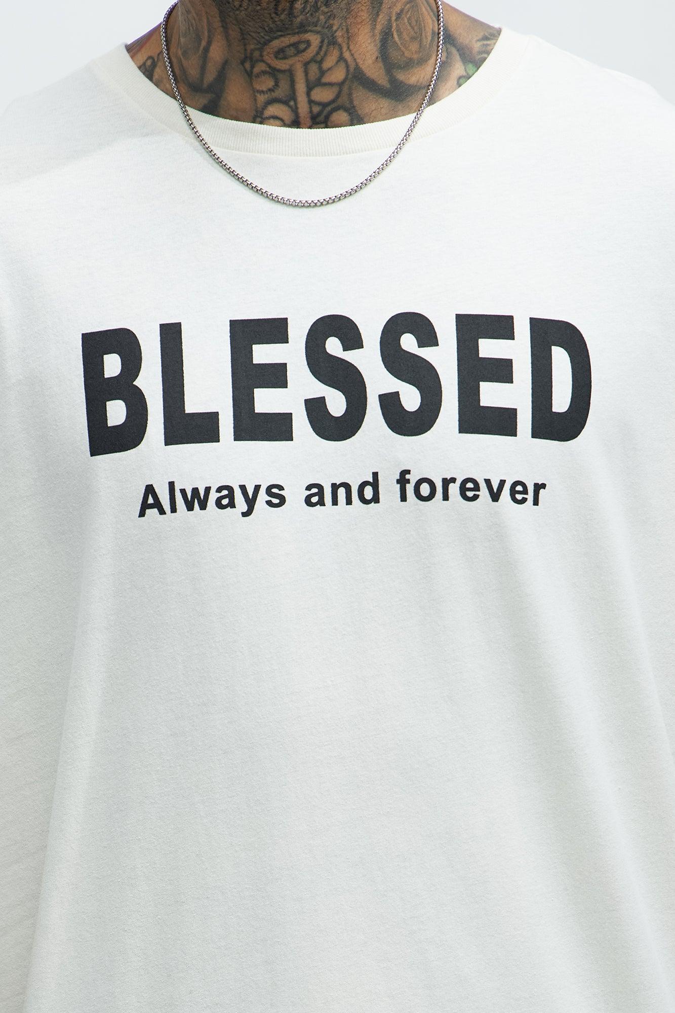 Blessed Oversized Short Sleeve Tee - White Product Image