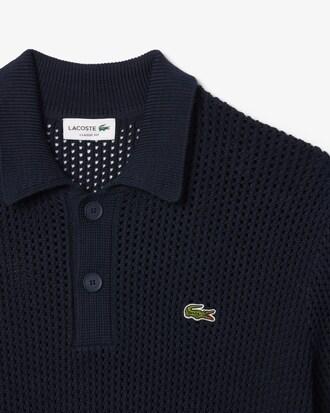 Men's Short Sleeve Heavy Cotton Polo Sweater Product Image