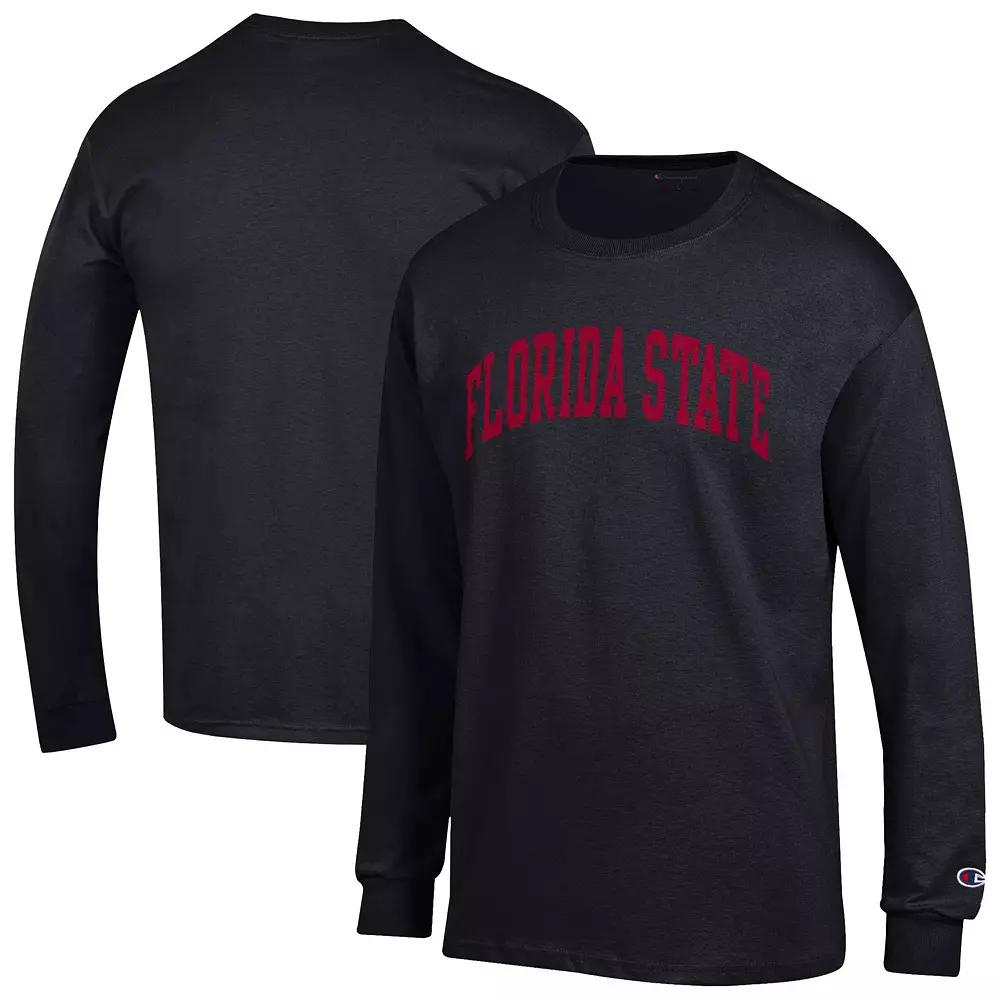 Men's Champion Black Oklahoma Sooners Basic Arch Long Sleeve T-Shirt,  Product Image
