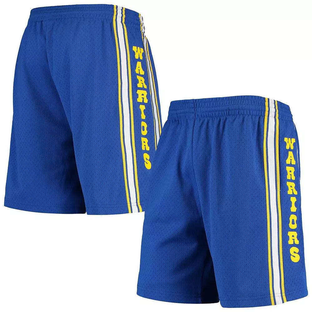 Men's Mitchell & Ness Royal Golden State Warriors Hardwood Classics Primary Logo Swingman Shorts, Size: Large, Blue Product Image