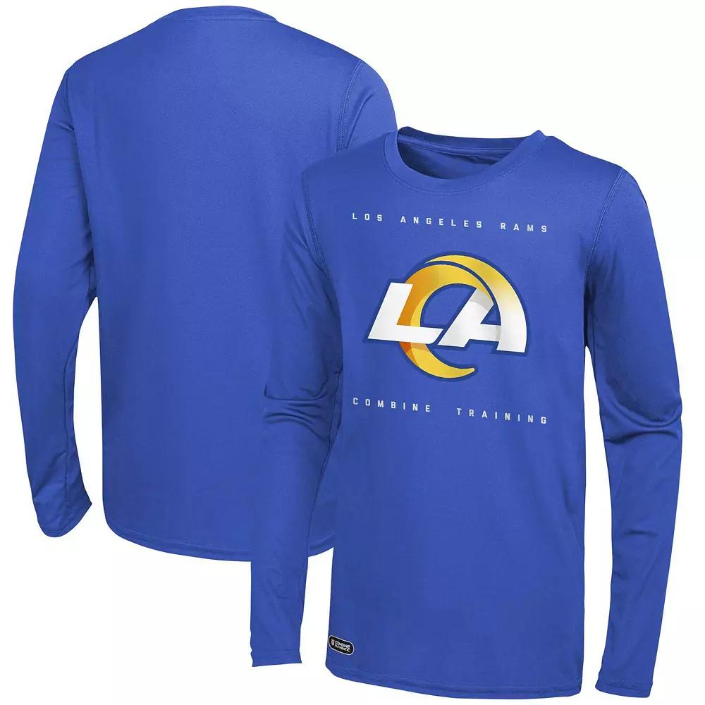 Men's Royal Los Angeles Rams Side Drill Long Sleeve T-Shirt, Size: XL, Blue Product Image