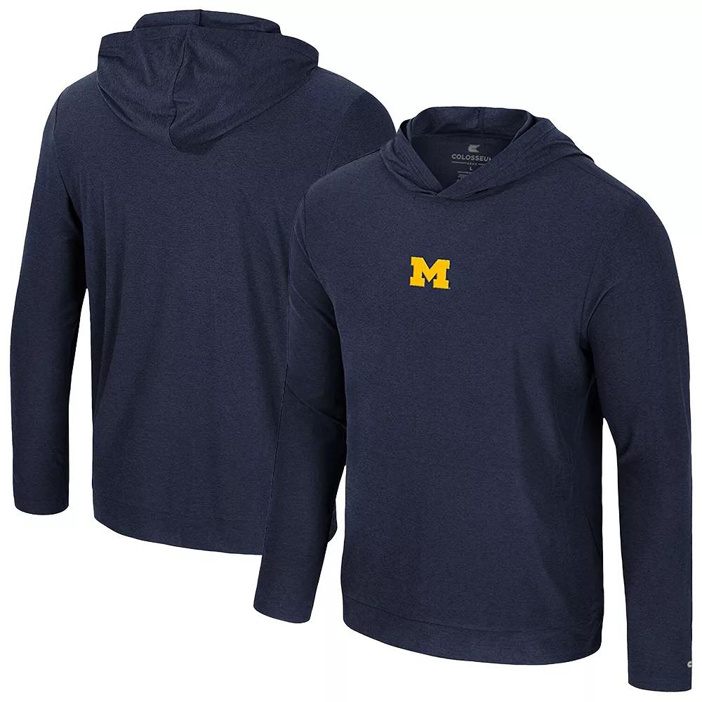 Men's Colosseum Navy Michigan Wolverines Long Sleeve T-Shirt Hoodie, Size: 3XL, Blue Product Image
