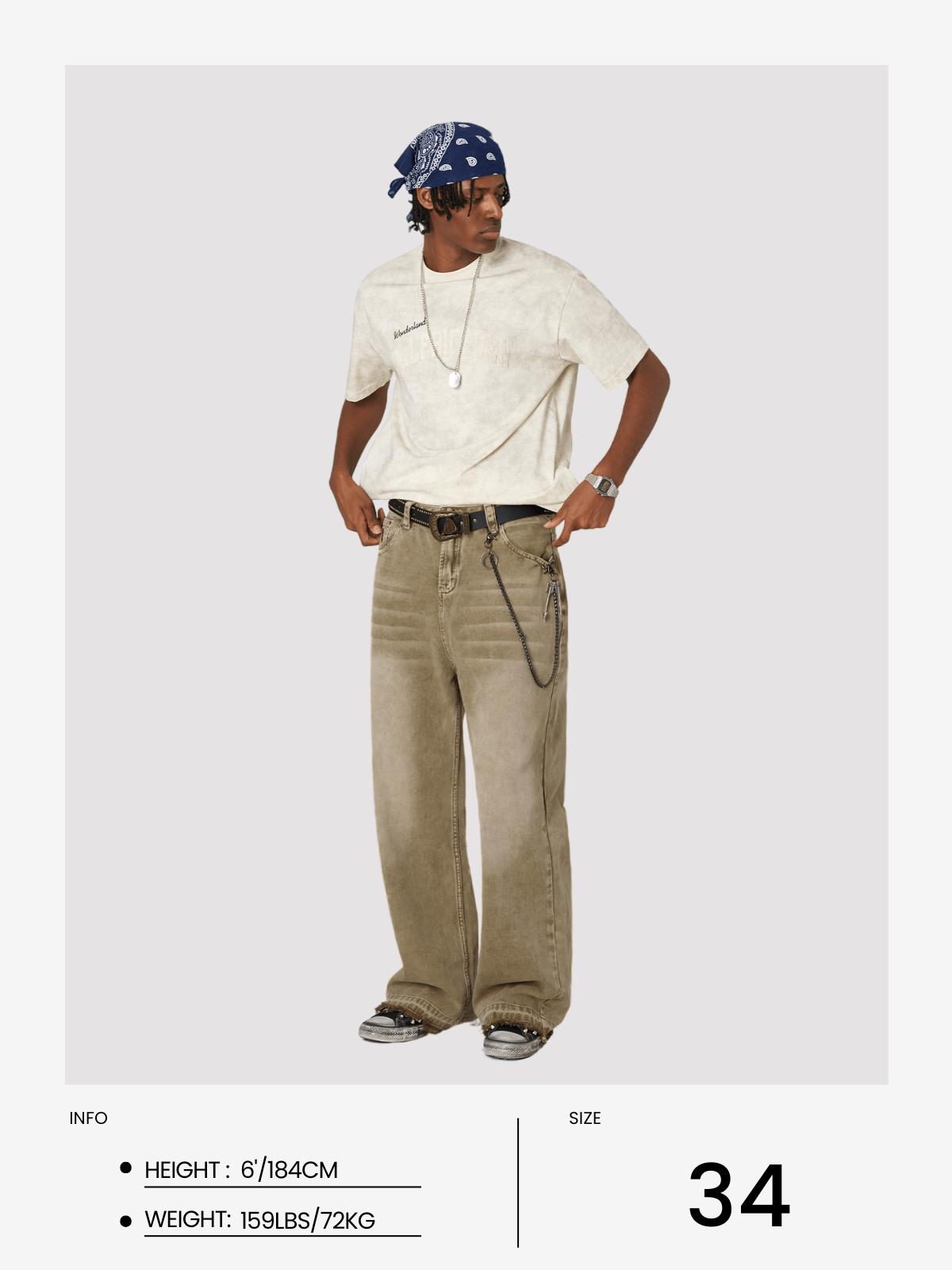 Aelfric Eden Baggy Brown Washed Jeans Product Image