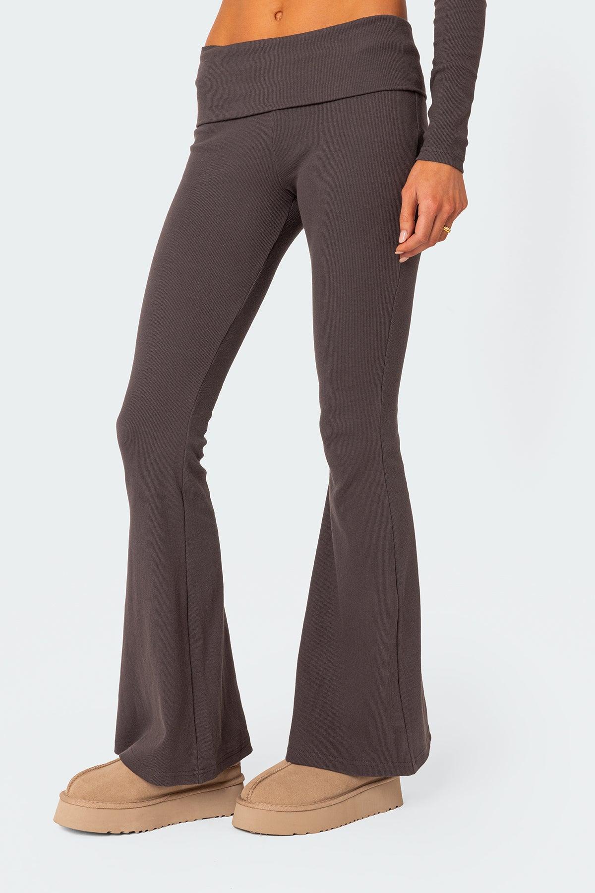 Coffee Break Ribbed Flare Leggings Product Image