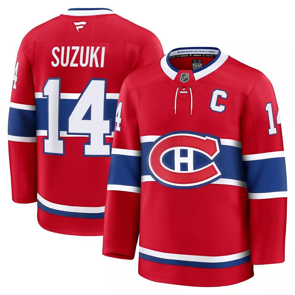Men's Fanatics Nick Suzuki Red Montreal Canadiens Home Premium Jersey, Size: 52, Cnd Red Product Image