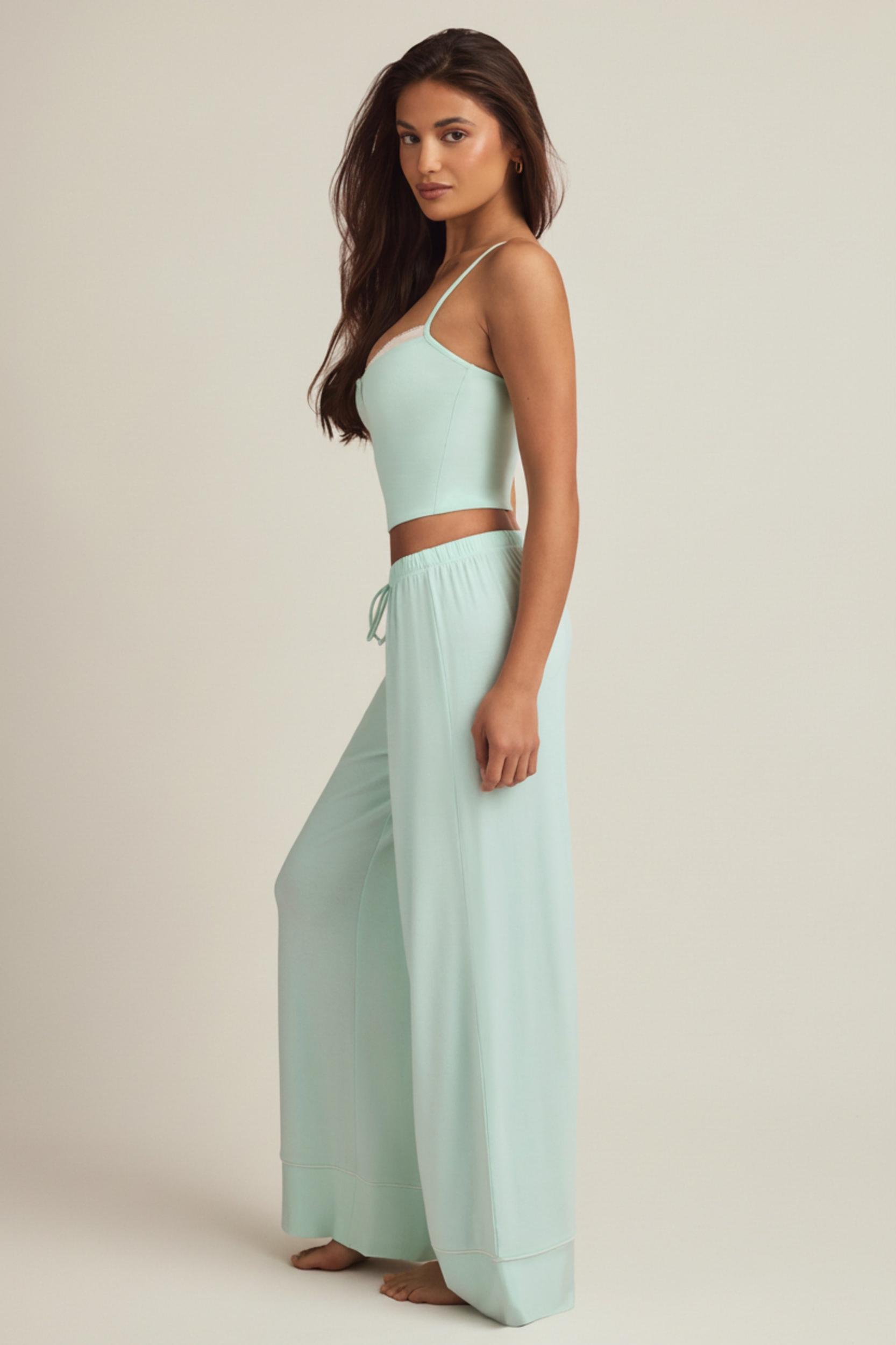 Modal Mid-Rise Pyjama Trousers in Mint Product Image
