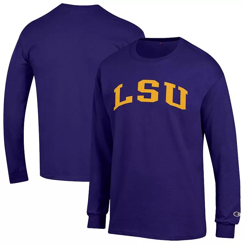 Men's Champion Purple LSU Tigers Basic Arch Long Sleeve T-Shirt,  Product Image