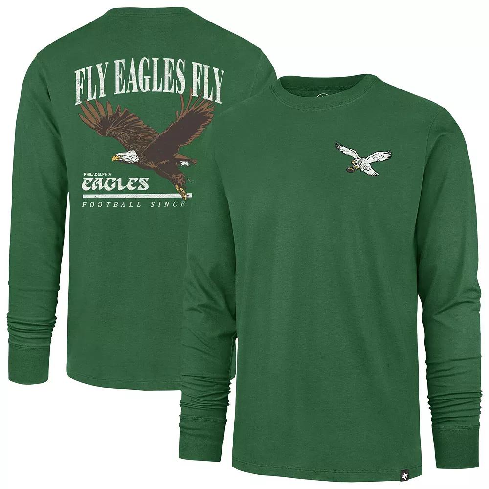 Men's '47 Kelly Green Philadelphia Eagles Regional Backer Franklin Long Sleeve T-Shirt, Size: Large Product Image