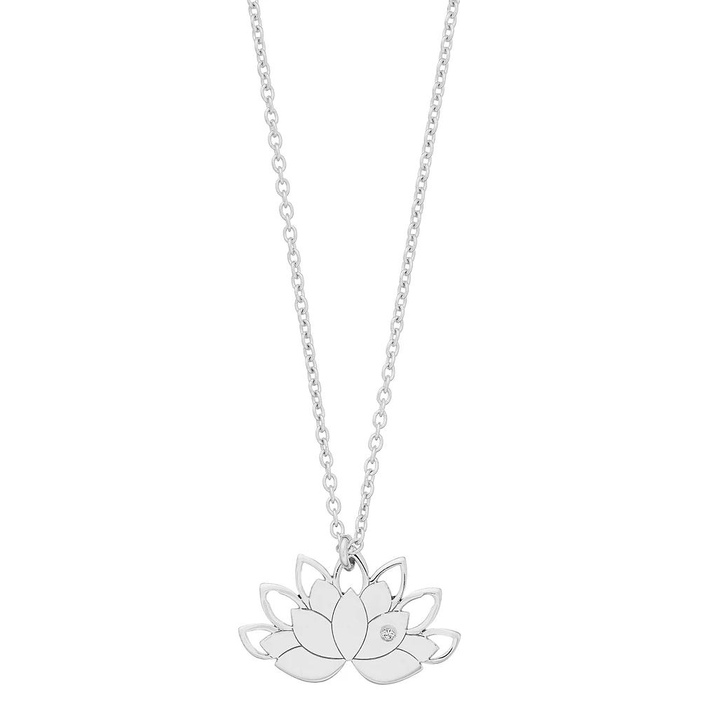 Sterling Silver Lotus Pendant Necklace, Women's, Size: 18" Product Image