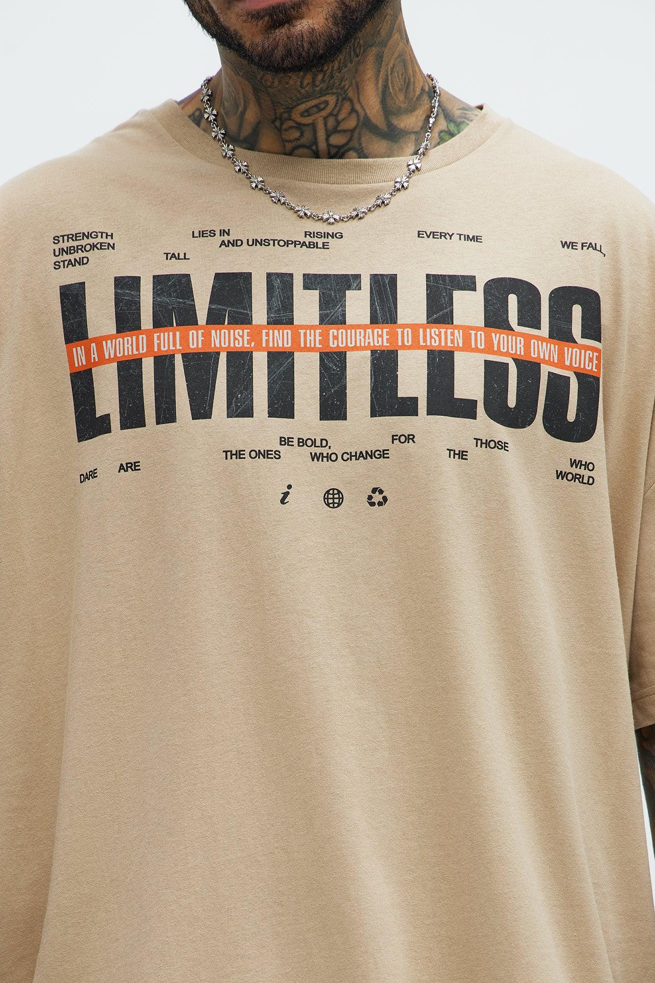 Limitless Mindset Oversized Short Sleeve Tee - Sand Product Image